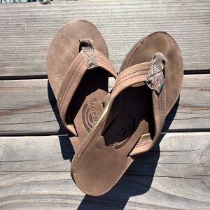 Rainbow Brown Leather Sandals